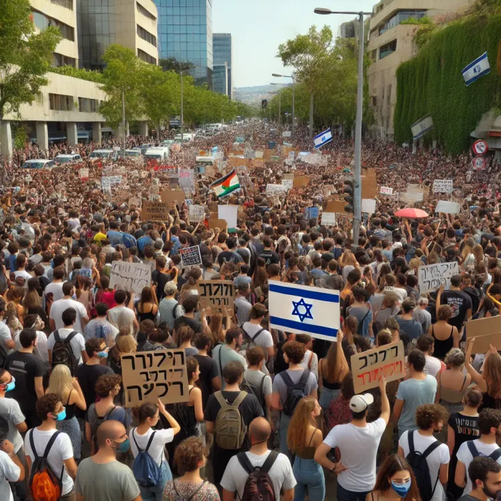 Netanyahu enfrenta protestas masivas en Israel, lo acusan de prolongar la guerra en Gaza para mantenerse en el poder